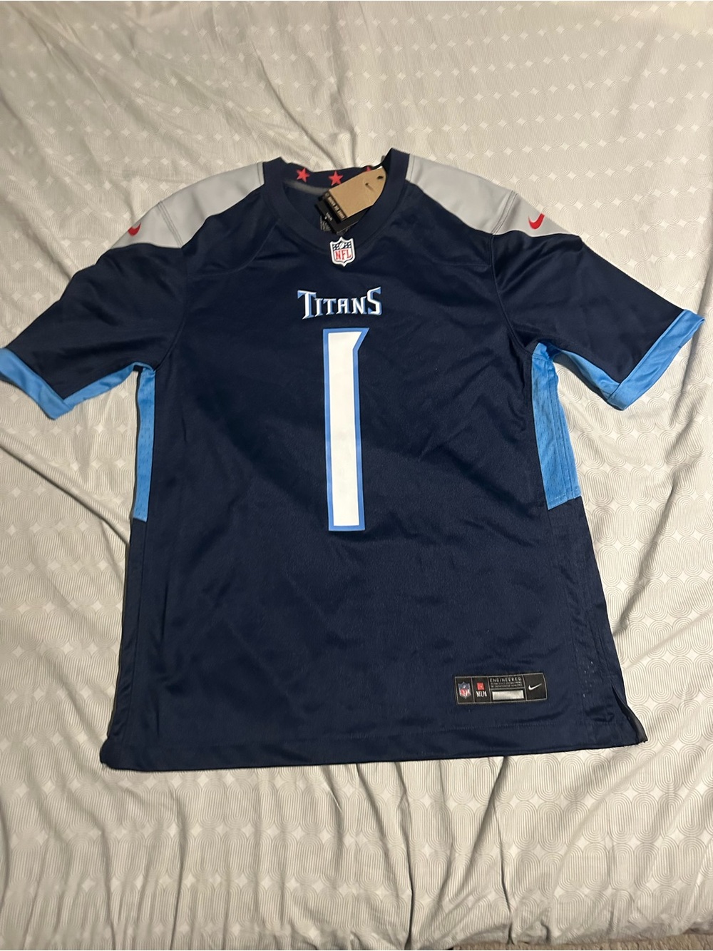 Nike Tennessee Titans Navy Blue #1 Football Jersey